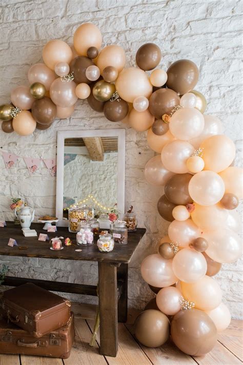 Arche De Ballon P Che Et Marron Deco Anniversaire Id E D Co