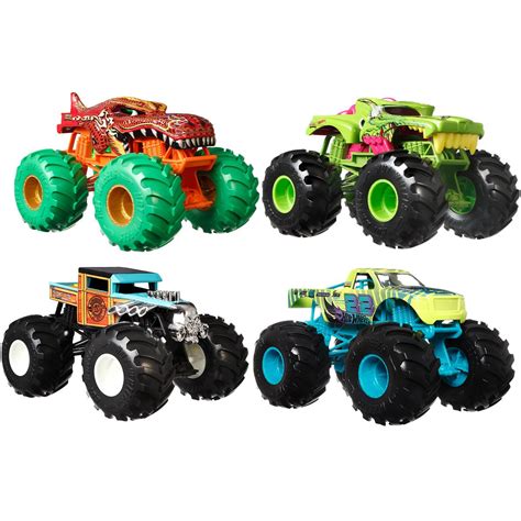 Hot Wheels Monster Trucks 1 24 Scale Vehicle Case Of 4