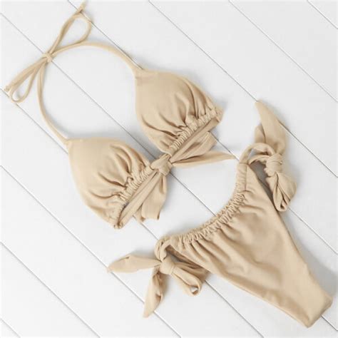 Brazilian Micro Bikini Sexy Women Swimwear Bandage Push Up Bikini Bathing Suit Beachwear Neon