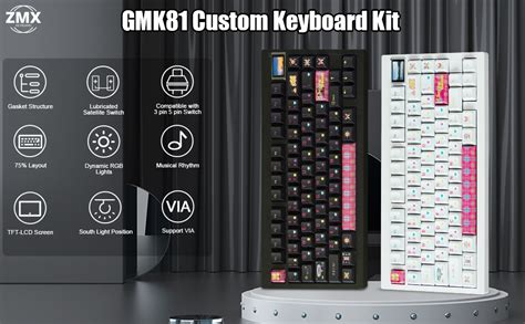 Amazon Zmx Gmk Keyboard Kit Hot Swap Bluetooth G Wireless Type C Tri Mode Rgb