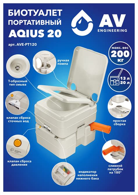 Биотуалет портативный Aqius 20, AV Engineering - Садовая техника и ...