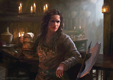 Digital Art Tattoo Drawing Face Paint Beer Mug Looking Away Women Brunette Weapon