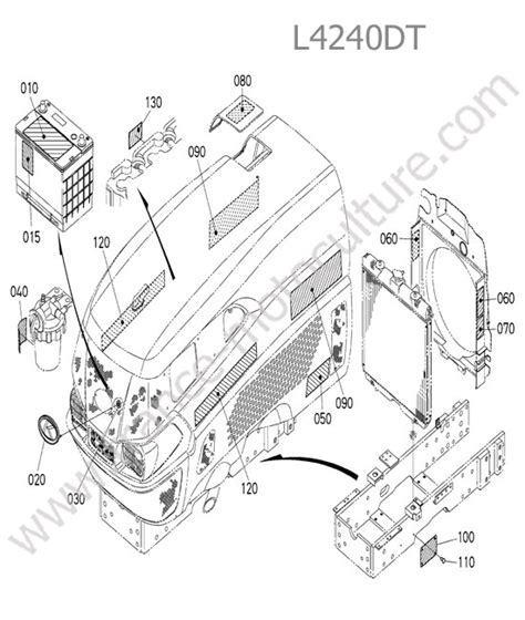 Vue éclatée Et Pièces Détachées Etiquettes Avant Pour L4240 Kubota