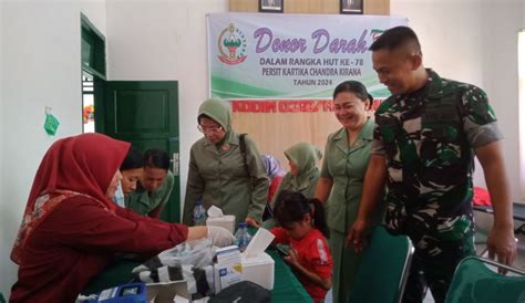 Kodim Mentawai Gelar Donor Darah Hut Ke Persit Kartika Chandra