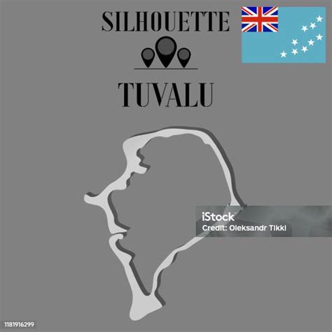 Vetores De Mapa De Mundo Do Esboço Das Ilhas De Tuvalu Ilustração Do