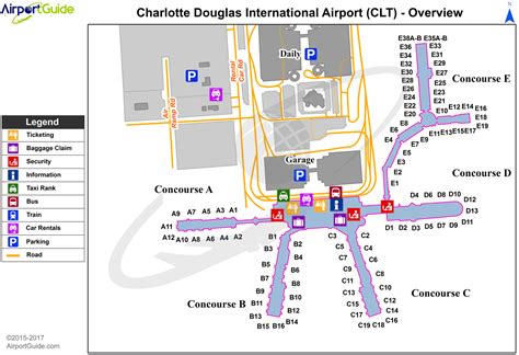 charlotte charlottedouglas international clt airport terminal map overview airport guide