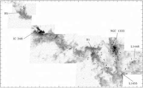 The Perseus Molecular Cloud Showing The Peak Antenna Temperature Of The