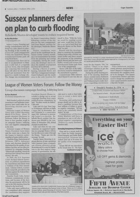 Cape Gazette April 3, 2012: Page 8