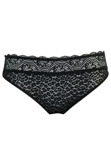 Leopard Lace Bikini Brief In Black Pour Moi