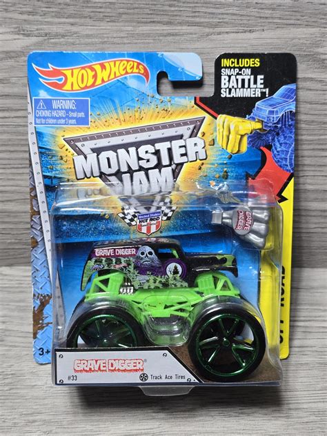 Hot Wheels Monster Jam Grave Digger Off Road Track Ace Tires Battle Slammer Scale Etsy