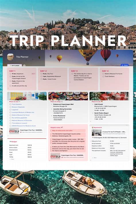 Travel Planner Free Template Trip Planning Template Trip Planning