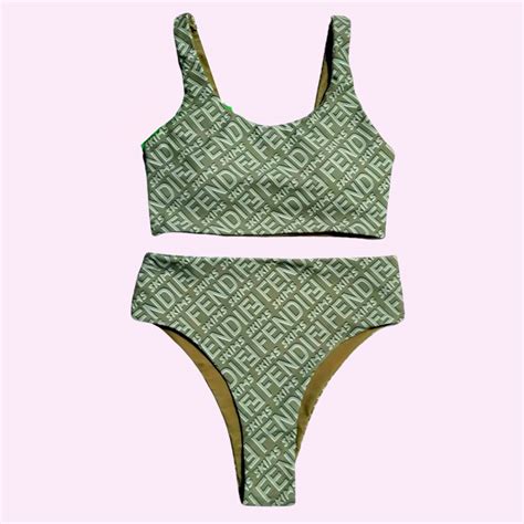 High Waisted Sport Bikini Set Fendi Bikini Beach Babe Bikini