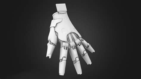 3D model Metal Futuristic Haute Couture Robotic Gloves VR / AR / low