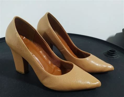 Scarpin Nude Sapato Feminino Linda Morena Usado Enjoei