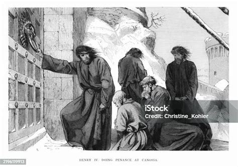 Henry Iv Holy Roman Emperor Paying Penance In Canossa Italy 11th