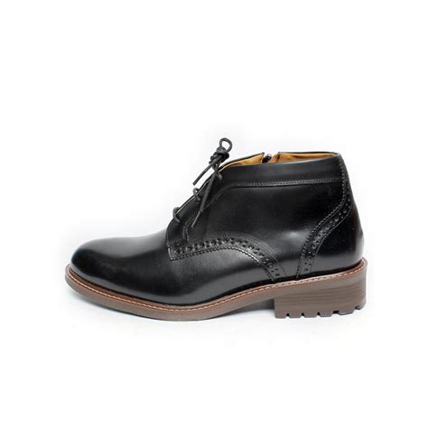 Black Leather Chukka Boots