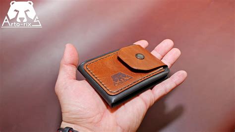 Мега-компактный и очень вместительный кошелек из комбинированной кожи ...