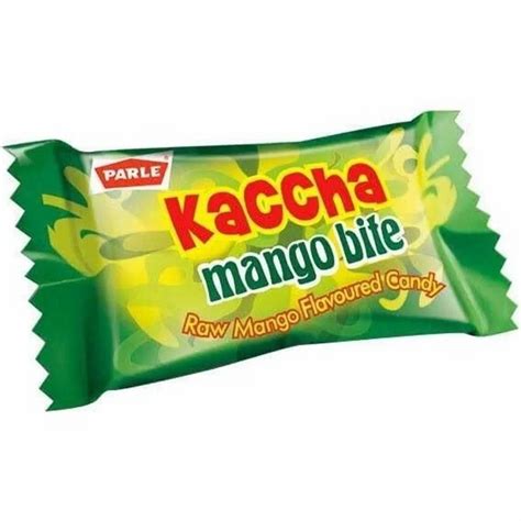 Green Round Parle Kaccha Mango Bite Candy Packaging Type Packet