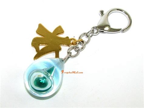 Blue Water in Globe Talisman Keychain :: FengShui Keyring