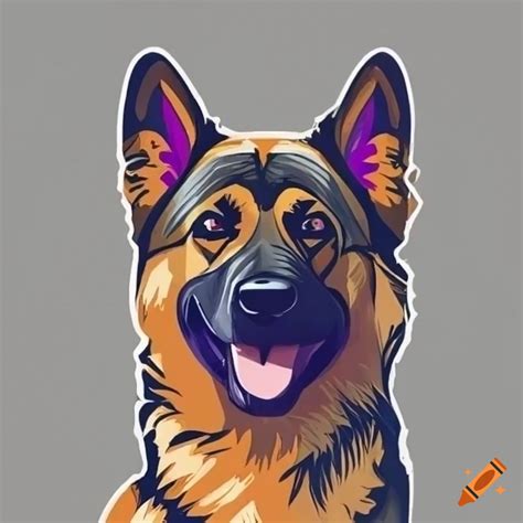 Graphic Design Of A Cute German Shepherd For A T Shirt On Craiyon