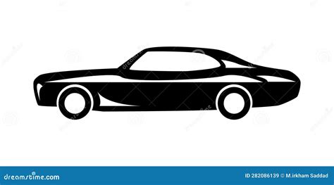 Side View Car Silhouette Icon. Stock Vector - Illustration of mascot ...