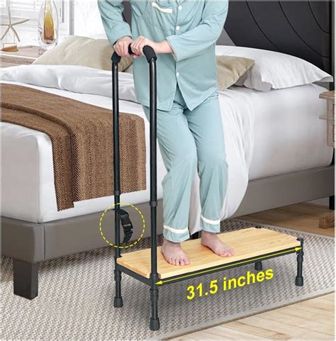 Amazon Zelen Bed Step Stool With Handle For Elderly Bedside Steps