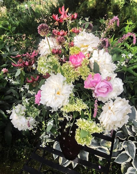 Premium Photo Romantic Bouquet With Peonies Roses Hydrangea Lily