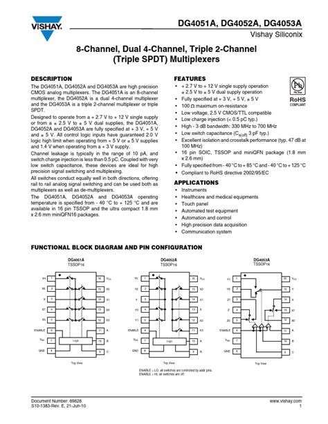 DG4053A Data Sheet Vishay Siliconix