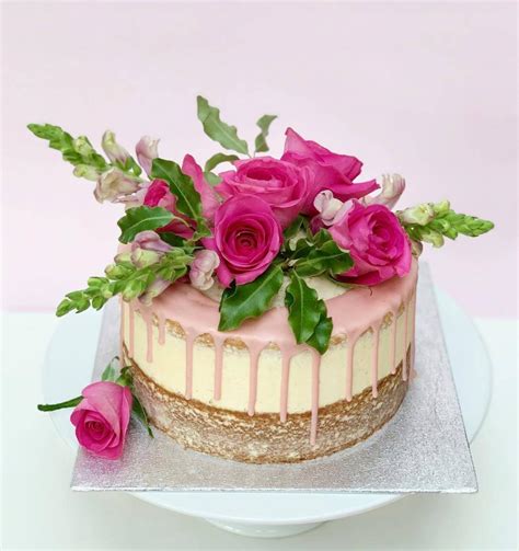 Semi Naked Cake With Beautiful Flowers C For Cakes