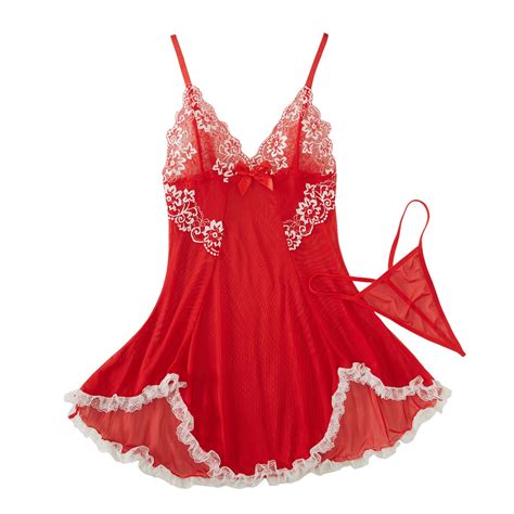 Rutayy Women Lingerie Lace Mesh Nightgown Chemise Boudoir Nighty Sleepwear Lingerie Home