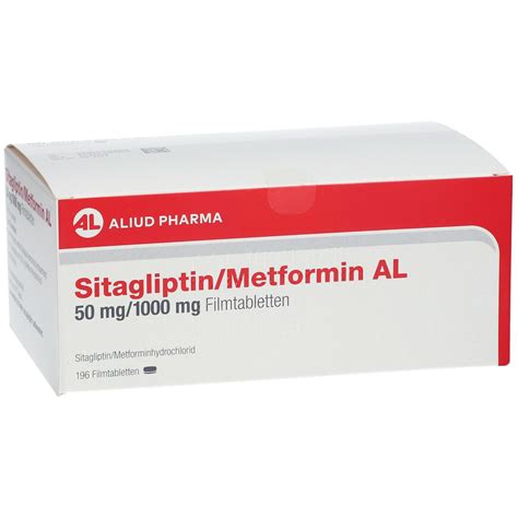 SITAGLIPTIN Metformin AL 50 Mg 1000 Mg Filmtabl 196 St Mit Dem E