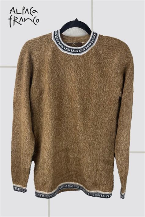 Alpaca Wool Sweater Woven Wool Pullover Sweater Mens Wool Sweater