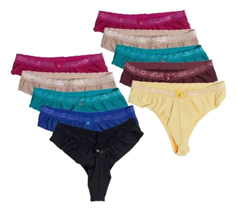 Kit Calcinhas Lingerie Adulto Fio Duplo Renda Lacinho Frete grátis
