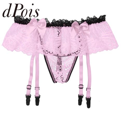 Men S Clothing Fashion Sissy Men Lingerie Ruffled Lace G String Thongs Frilly Briefs Crotchless