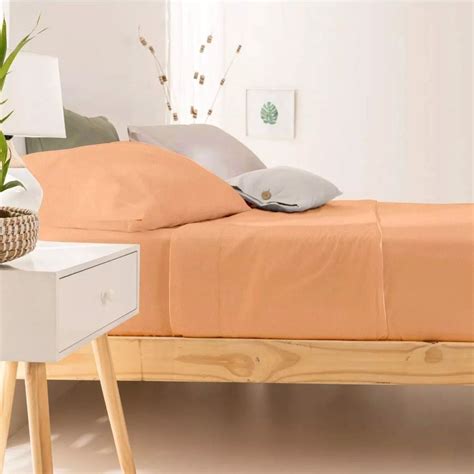 Juego De Sabanas Cotton Touch 160 Hilos 1 ½ Plazas Lemonpie Liso Nude