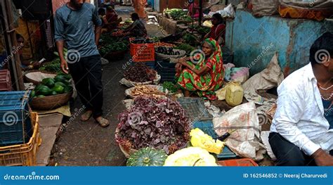 Indian Village Street Farmers Produce Goods Market Editorial