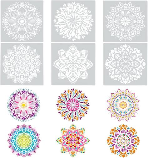 Skytowards St Ck Mandala Schablonen Stencils Gro Wandschablone