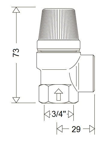 Предохранительный клапан 3/4" ВР TIM BL34FF-K-8 (8 бар) красный ...