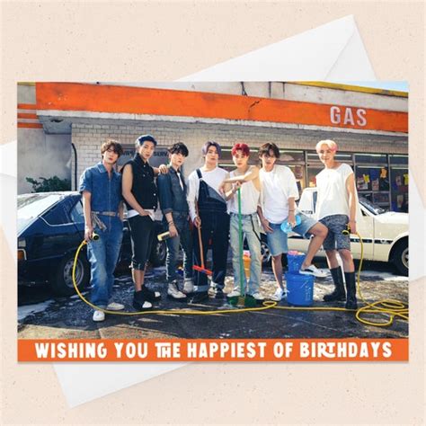 Bts Birthday Card K Pop Greeting Card Digital Download Etsy