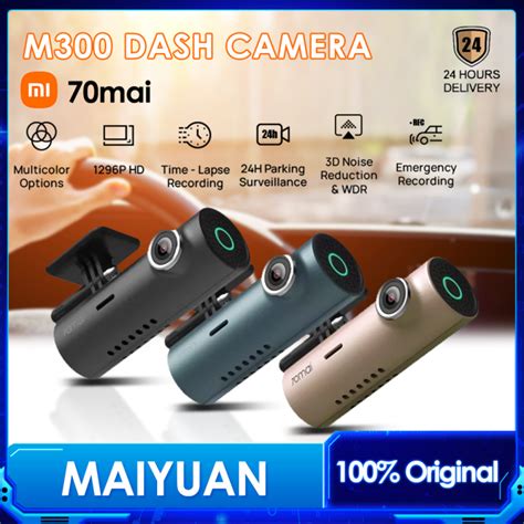 70mai M300 Dashcam Car Recorder 3MP 1296P 140 FOV WDR App Voice Control