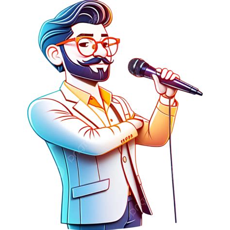 Singer Man Character Cartoon Man Clipart Cartoon Clipart Character