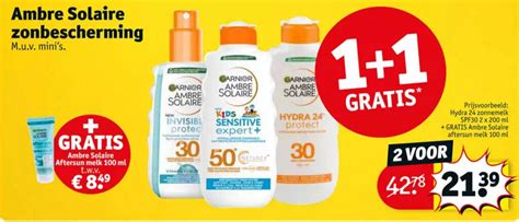 Garnier Hydra 24 Zonnemelk SPF30 2 X 200 Ml Gratis Ambre Solaire