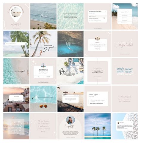 Travel Agent Instagram Post Templates Canva Social Media Etsy