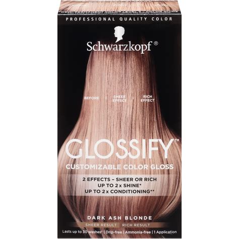 Schwarzkopf Glossify Customizable Color Gloss Dark Ash Blonde Walmart