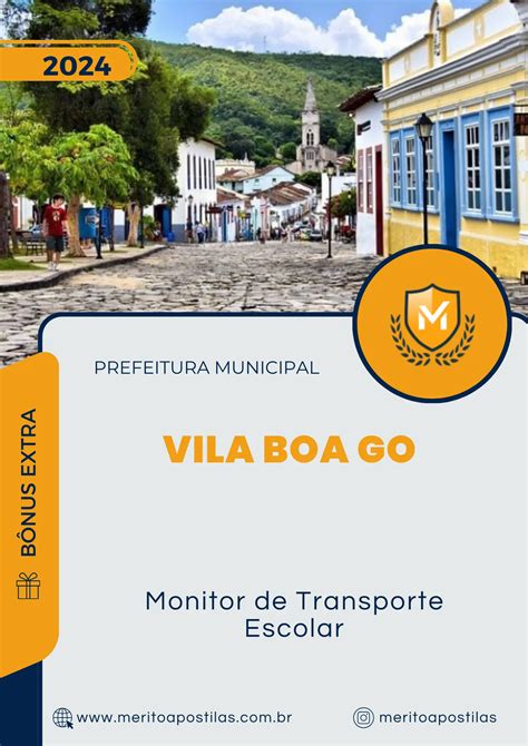 Apostila Monitor De Transporte Escolar Prefeitura De Vila Boa Go