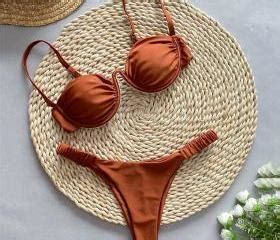Womens Rustic Terracotta Bikini Set With Underwire Support On Luulla