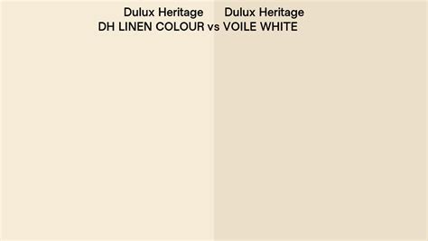 Dulux Heritage Dh Linen Colour Vs Voile White Side By Side Comparison