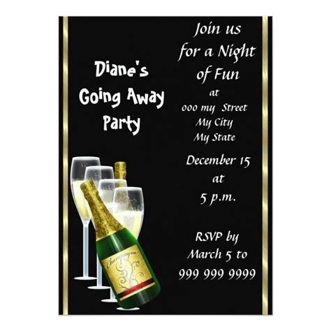 Farewell Party Invitation Card Good Bye Black Farewell Party Invitations