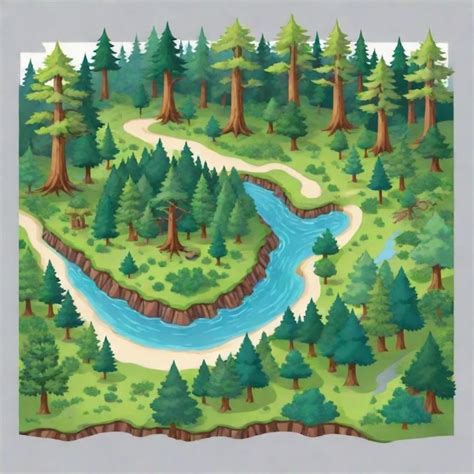 forest exploration map detailed vector set premium ai generated vector