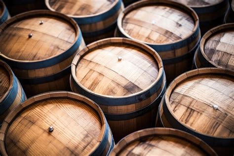 Premium Ai Image Wooden Oak Barrels For Whiskey